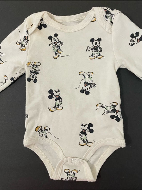 Disney Other - Disney Cream Mickey Mouse Printed Long-Sleeve One-Piece